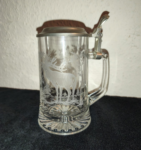 Vintage glas bierkrug mit - vintage,
