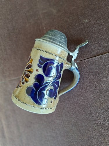 Bierkrug mit zinndeckel - mit, neu