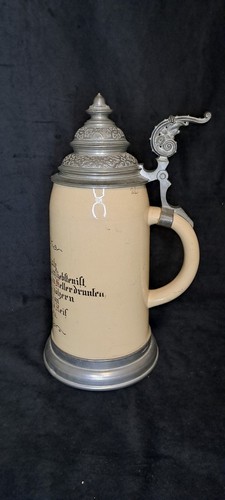 Alter bierkrug mit zinndeckel - mit,