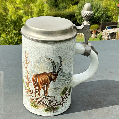 Keramik steingut bierkrug - keramik/steingut, mit