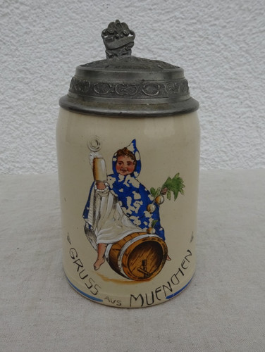 Alter bierkrug gruss - bierkrug,