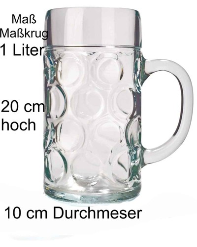 Maßkrug bierglas 1 liter - bierglas,