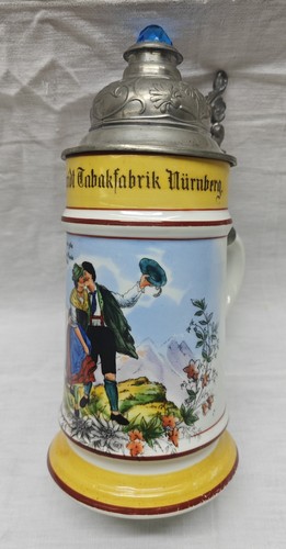 Bierkrug mit zinndeckel - bierkrug,