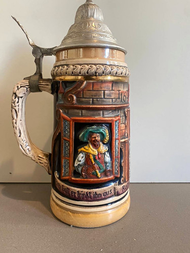 Bierkrug steingut mit - bierkrug,