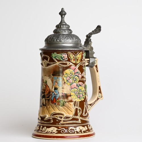 Antiker jugendstil bierkrug - jugendstil,