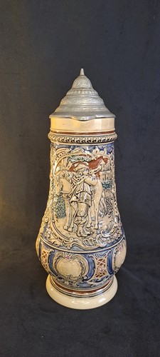 Alter bierkrug mit zinndeckel - alter,