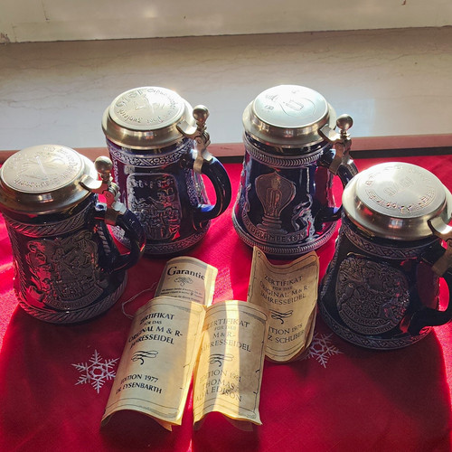 Jahresseidel bierkrug aus - 4x,