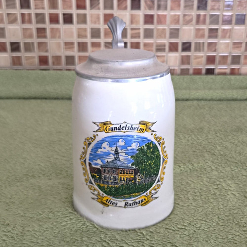 Steingut bierkrug mit - steingut,