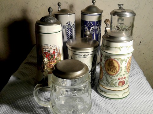 Bierkrüge mit zinndeckel - 7,
