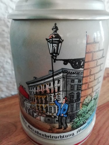 Steingut bierkrug mit - steingut-bierkrug,